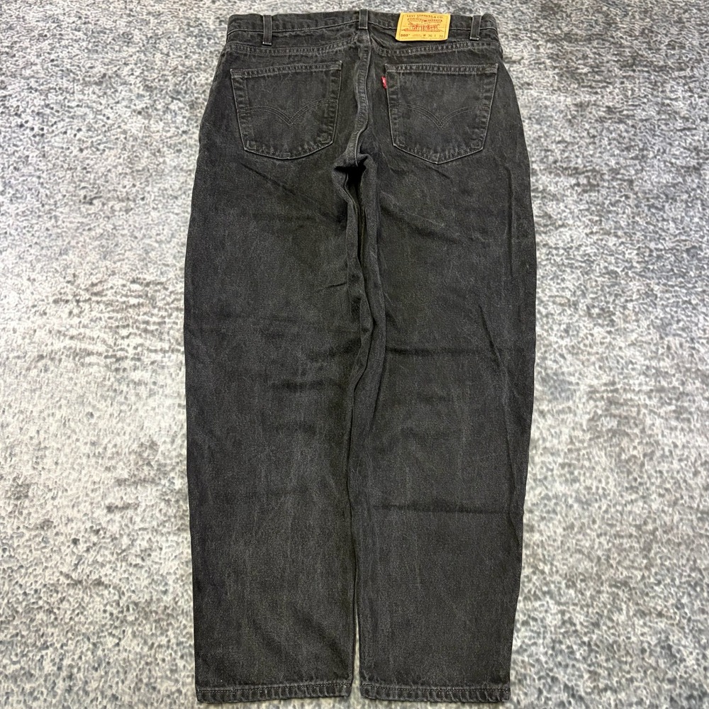 VTG Levi's 550 Jeans 34x29 Black Loose Fit Tapered Leg 90s Denim Made In USA